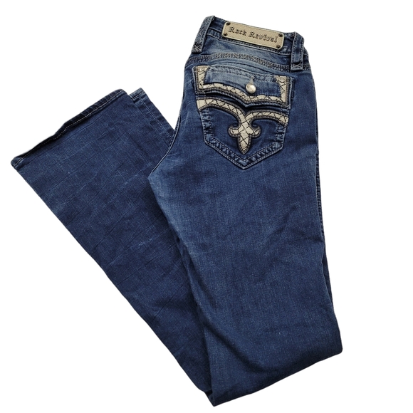 Rock Revival Denim - Rock Revival Womens  Jeans 28 x 34 Caress Bootcut Blue Distressed